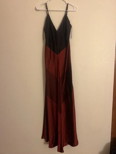 Pianoforte Di Max Mara Made Italy Gown Maxi Tank Dress Stripe Multi Color 42 Red