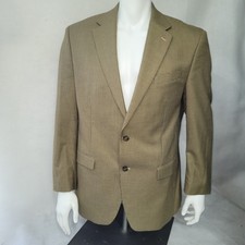 CHAPS Mens 40R Brown Houndstooth Two Button Blazer Sport Coat Jacket