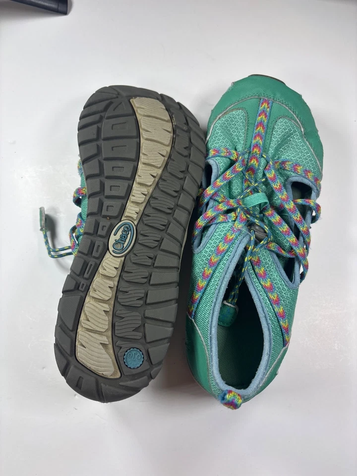 Sandálias Chaco Kids Junior Performance calçado azul-petróleo arco-íris tamanho 5 juvenil - Imagem 2 de 4