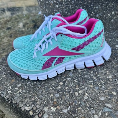 Reebok Womens Smoothflex Size 6 Shoes Teal Pink Cushrun Running Sneakers