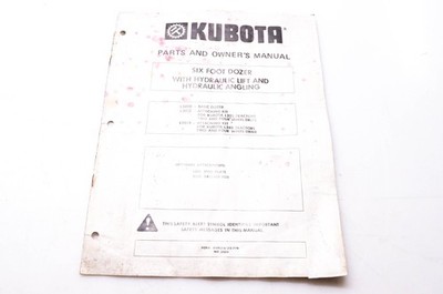 Kubota KUM314-315 779, 31011 Parts & Owner's Manual Six Foot Dozer