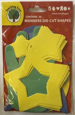 MANNERS Die-Cut SHAPES Set(36pc)Teaching Tree Stars  Frames Award Card Making 