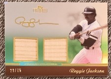 2011 Topps Tribute Green Dual Bat Reggie Jackson HOF #29/75 SP Yankees Game Used