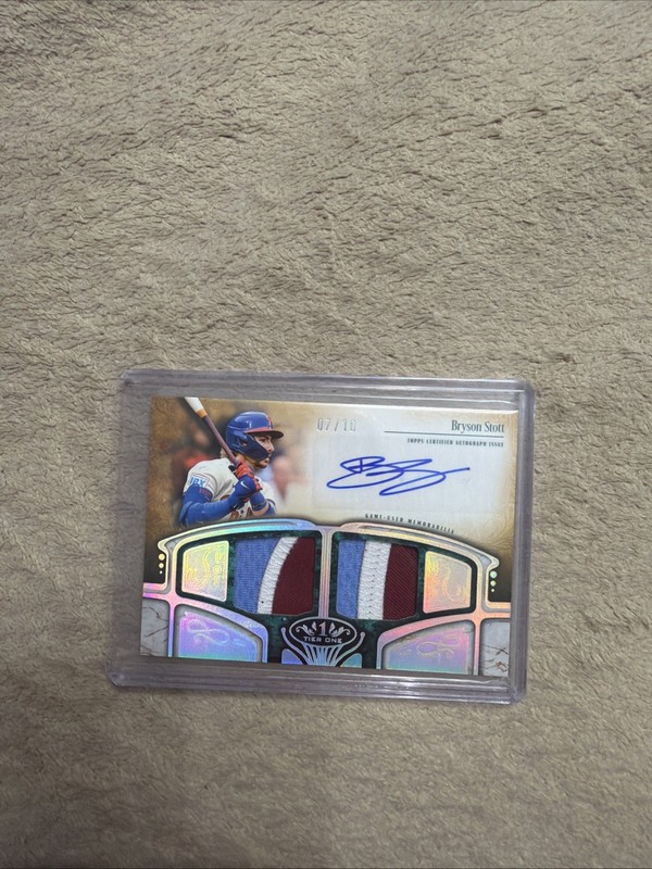 2026 Topps Tier One Autographed Tier One Dual Patch Card Bryson Stott #/10