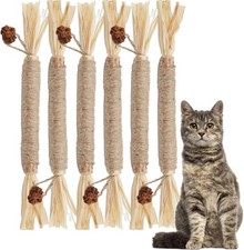 Silvervine Sticks for Cats 6 Pcs ,Natural Catnip Sticks,Cats Chew Dental Treat,