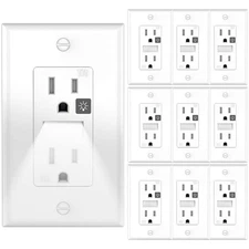 SOZULAMP White Outlets Receptacles with Night Light,Electrical Tamper Resista...
