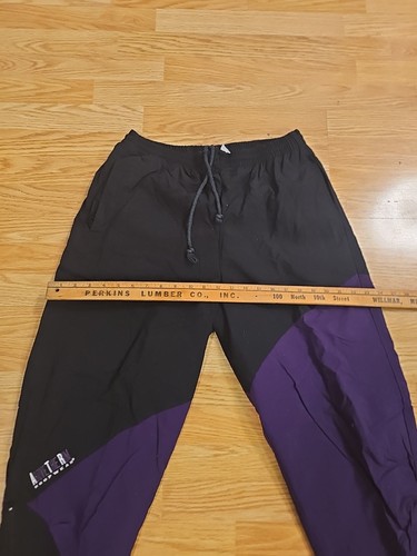 VTG 90s Reebok Above The Rim Black Purple Hip Hip Baller Pants. C11 - Picture 6 of 10