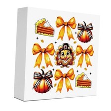 Bow Pumpkin Fall Autumn Wood Sign for Home Living Room Harvest Day Turkey