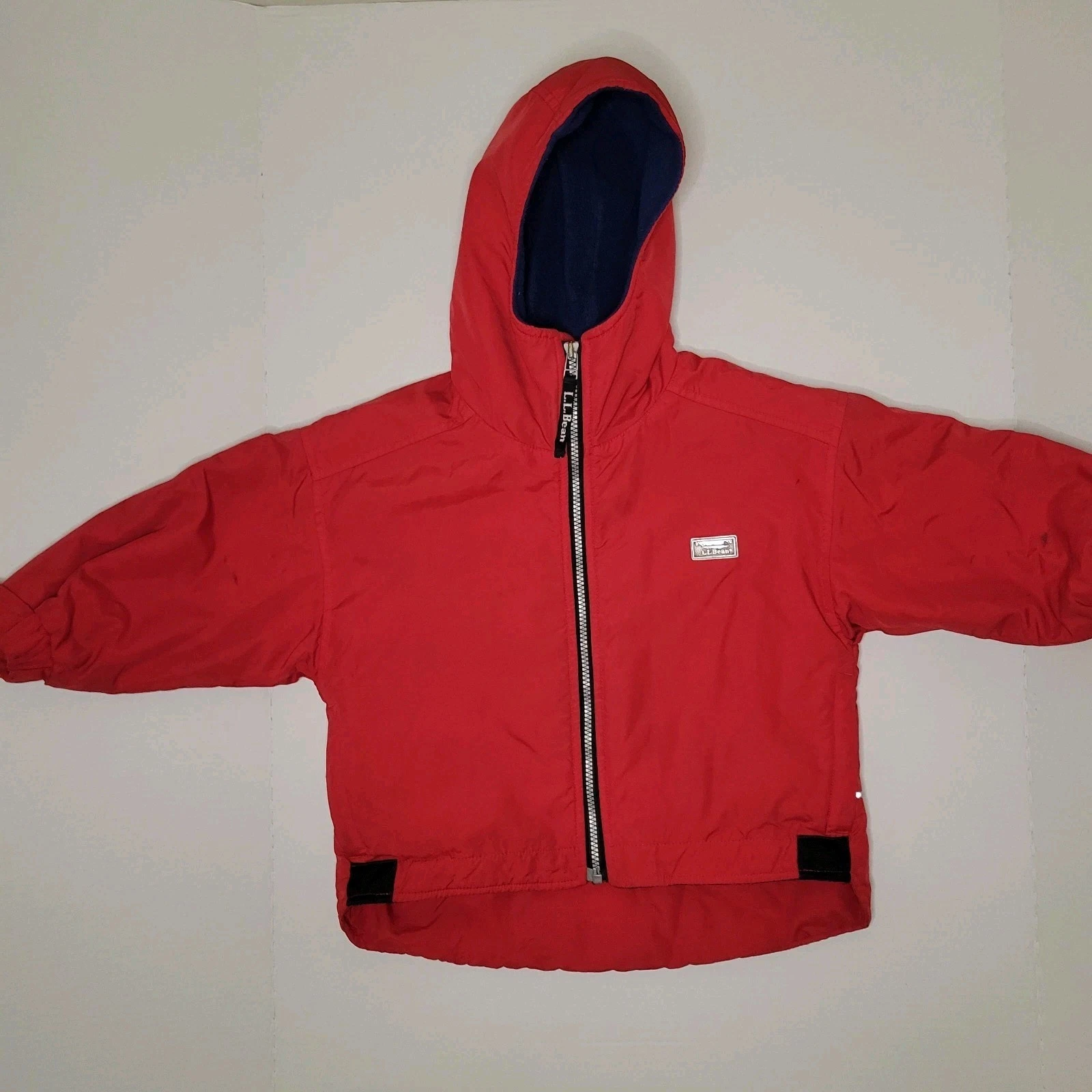 VTG L.L.Bean Kids Red Winter Ski Snow Jacket Hooded Fleece Lined Size 4T XXS