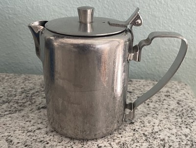VINTAGE STAINLESS STEEL GEMCO CREAMER WITH HINGED / FLIP LID Japan