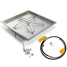 HPC Fire Match Light Gas Fire Pit Kit for Small Tanks, 24x24-Inch, Propane