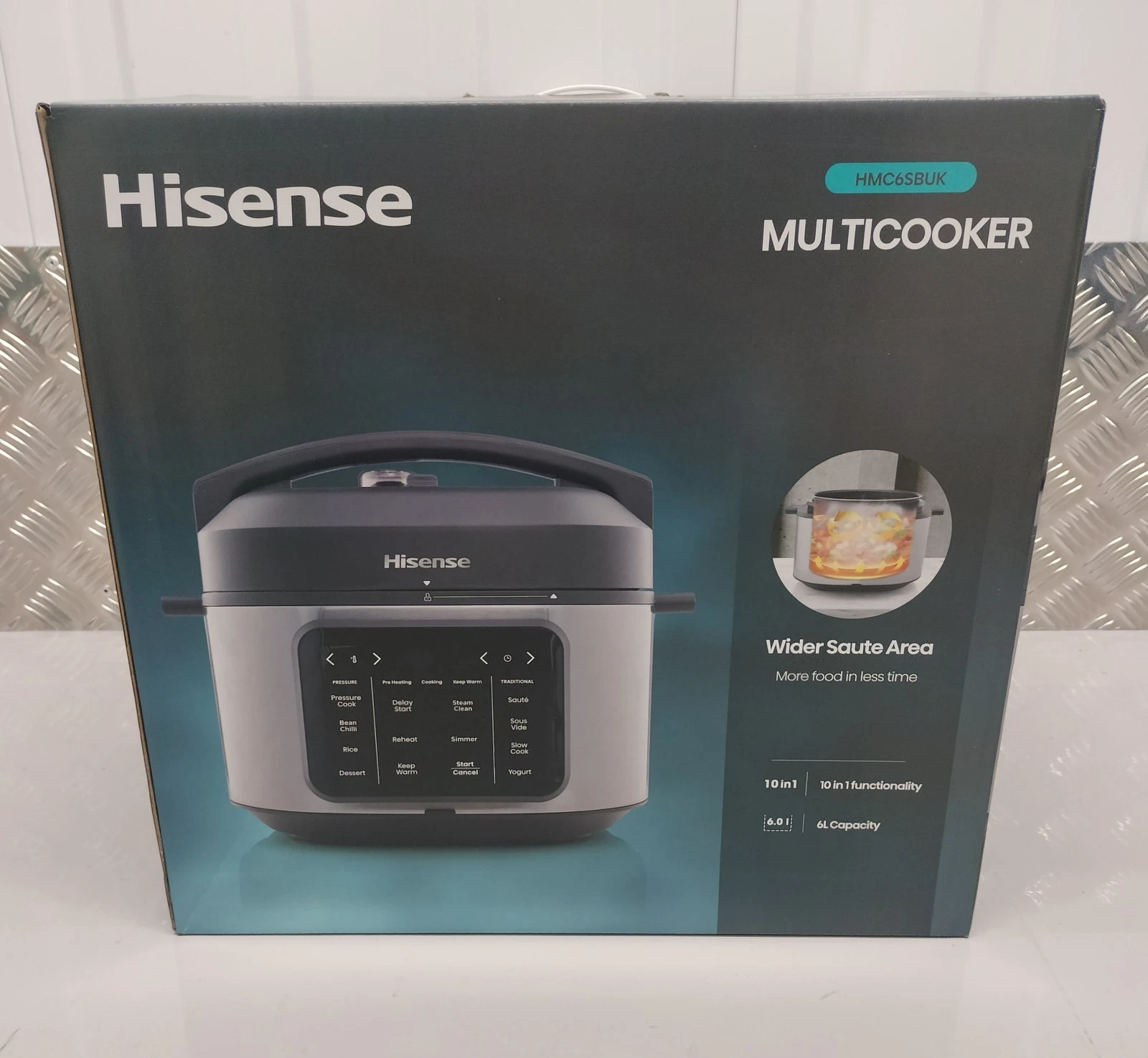 Hisense HMC6SBUK 6L Electric Multi Cooker Pressure Rice Slow Steam Stainless NEW
