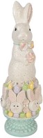 Clayre & Eef 6PR6015 Dekoration Kaninchen Weiß-Rosa 12X11X34 Cm
