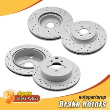 Front and Rear Drilled Disc Brake Rotors for 2014 2015-2018 Subaru Forester 2.0L