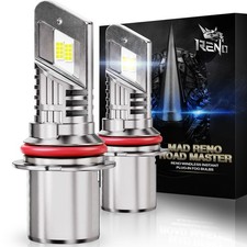 9007 Bulb, 9007 Fog Bulbs 6500K Cool White HB5 1:1 Mini with with Cooling Fan...