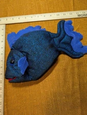 Folktails Folkmanis Blue Fish Hand Puppet Plush  Vintage Full Body