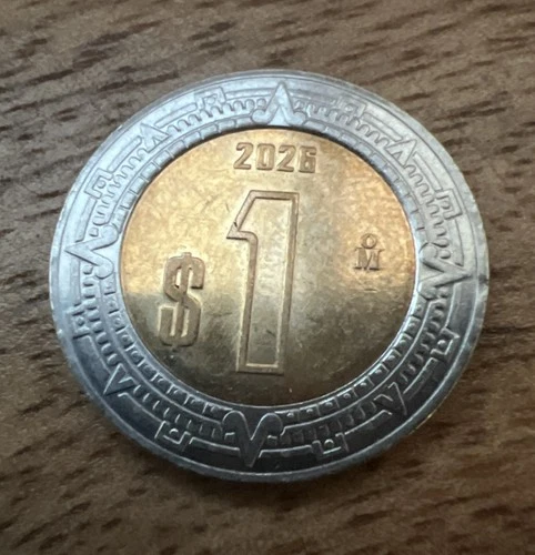 Photo of a 2026 Mexico 1 Peso Bimetallic (1992-Present) from an eBay listing that sold on Jul 19, 2026