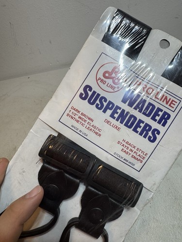 Pro Line Wader Suspenders Brown Long Lasting Elastic Adjustable New In Bag. - Picture 2 of 4