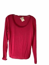 Pink Long Sleeve Plush Women’s Top Made In Italy By Fuzzi Size L - NWT