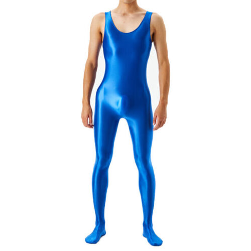 Para hombre Sin mangas Satén Brillante Brillante Prenda para el torso sin mangas Traje Body Mojado Mono - Imagen 2 de 32