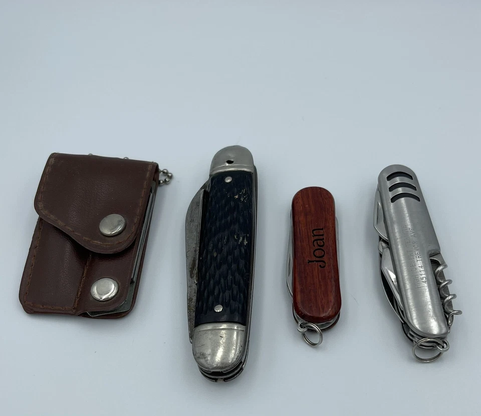 Facas do exército suíço lote misto de 4 fotos de revisão faca utilitária vintage Bassett - Imagem 2 de 4