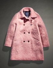 Fay Double-breasted Hook Coat In Pink Xs, New