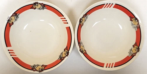 LOONEY TUNES - Tazmanian Devil (TAZ) 6 1/2" Ceramic Bowls, New (Set of 2)