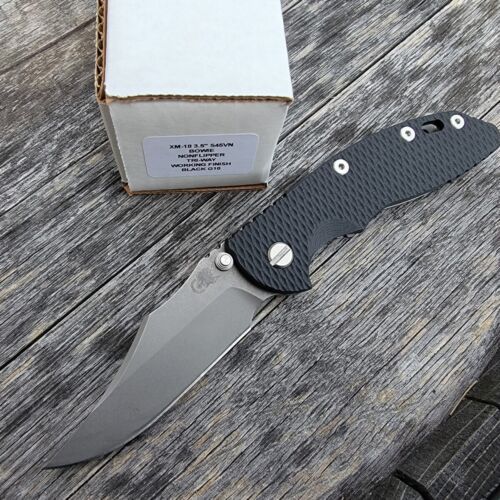 RICK HINDERER XM-18 3.5" BLACK G10 NON FLIPPER BOWIE FOLDER WORKING FINISH
