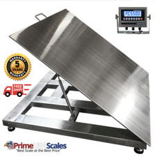 NTEP 48" x 48" 4' Diamond Plate Lift-Top Stainless Steel Floor Scales 5000 lbs