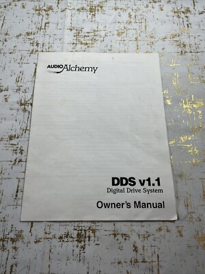 AUDIO ALCHEMY DDS V1.1 SYSTEM OWNERS MAN. AUDIOPHILE BROCHURE MANUAL AD PAMPHLET