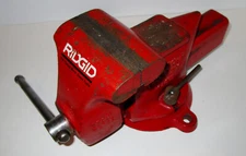 Vintage Ridge Tool Ridgid #400-R Swivel Utility Bench Vise 4" w/Anvil, Pipe Jaws