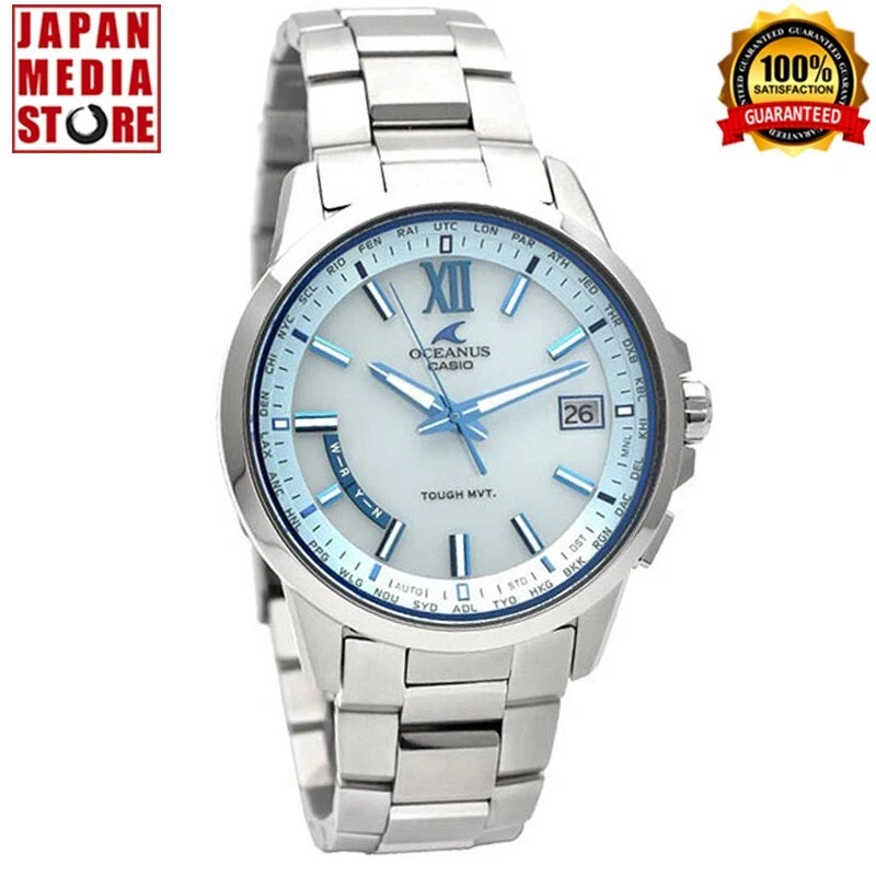 Reloj Casio Oceanus OCW-T150-2AJF esfera azul claro radio titanio solar para hombre Japón