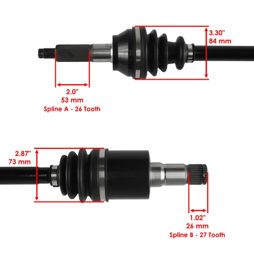 Front & Rear Complete CV Axle For Polaris Ranger Crew 700 08-09 Left & Right - Bild 3 von 10