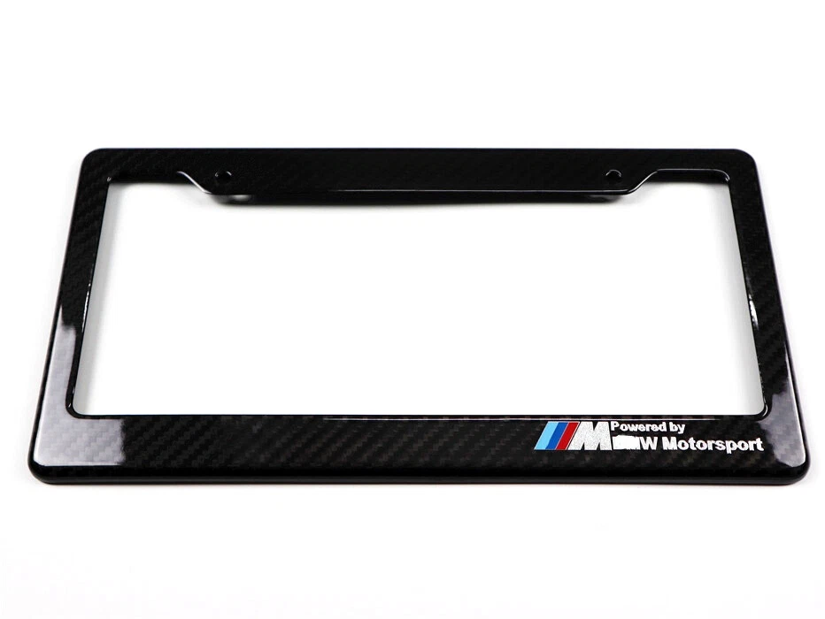 Cubierta de etiqueta de marco de matrícula de fibra de carbono real para BMW Serie 1 2 3 4 5 M Foto 3 de 4