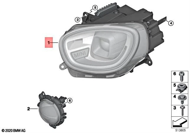 Genuine MINI Cooper Jcw F60 ALL4 S SE HEADLIGHT LED AHL LEFT 