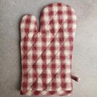 Country Primitive Burgundy Check Homespun Oven Mitt