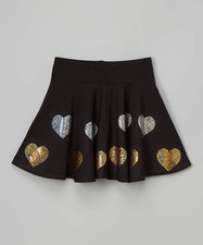 Girls Skirt - Sequin Hearts