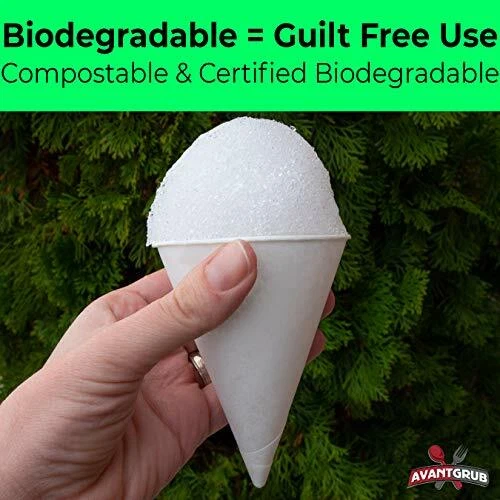 Paquete económico 4,5 OZ tazas de cono de papel blanco borde laminado y prueba de fugas por Avant Grub Foto 3 de 4