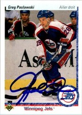 Greg Paslawski Winnipeg Jets Hand Signed 1990-91 Upper Deck Hockey Card #239 #2