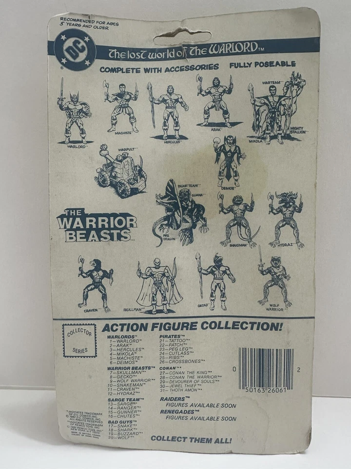 Warlord The Lost World Of the Warlord 1982 复古可动人偶全新 MOSC 密封 — 第 4/4 张图片