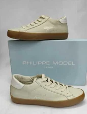 Philippe Model Chaussure Baskets Faible Femme Beige Cuir Taille 37 PLM015L