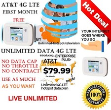 UNLIMITED DATA AT T PLAN HOTSPOT - 79.99 / MONTH FREE MIFI-ATT NETWORK