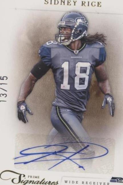 2011 Panini Prime Signatures - Sidney Rice #157 Gold Signatures /15 (AU ...