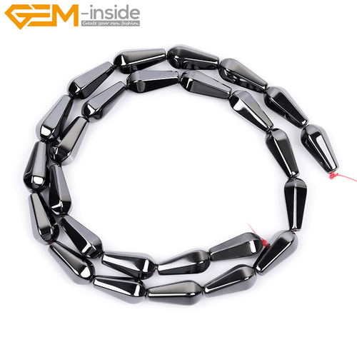 Natürliche Träne Schwarz Jet Hämatit Nicht Magnetisch Perlen Für Schmuck Herstellung 15 Zoll - Bild 14 von 51