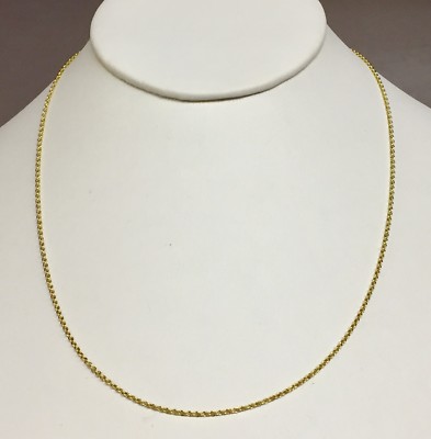 14k Gelbgold 16'' Kabel Glieder Anhänger Kette/Halskette 1,5 mm 1,3 Gramm RCAB40