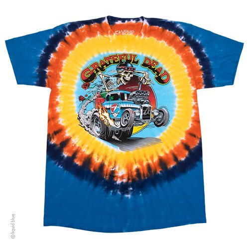GRATEFUL DEAD-HOT ROD-TIE DYE T-SHIRT S-M-L-XL-2X Garcia