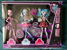 New In Box Sealed Monster High Dot Dead Gorgeous Doll Set 3 Pack 2012
