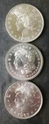 Lot of Three 1985 1oz Silver Trade Unit Rounds
