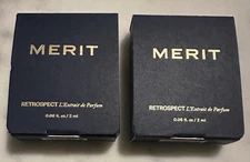 2X Merit Retrospect L'Extrait de Parfum Mini Travel Sample Spray 0.06 oz / 2 ml