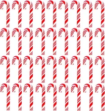 100Pcs Clay Candy Canes Red White Christmas 3CM -Red+White 